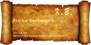 Kurta Bernadett névjegykártya